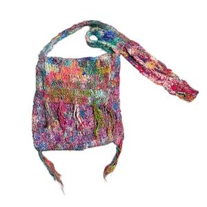 See clip 😍 KATHMANDU VINTAGE SILK TASSLE TRIM PURSE